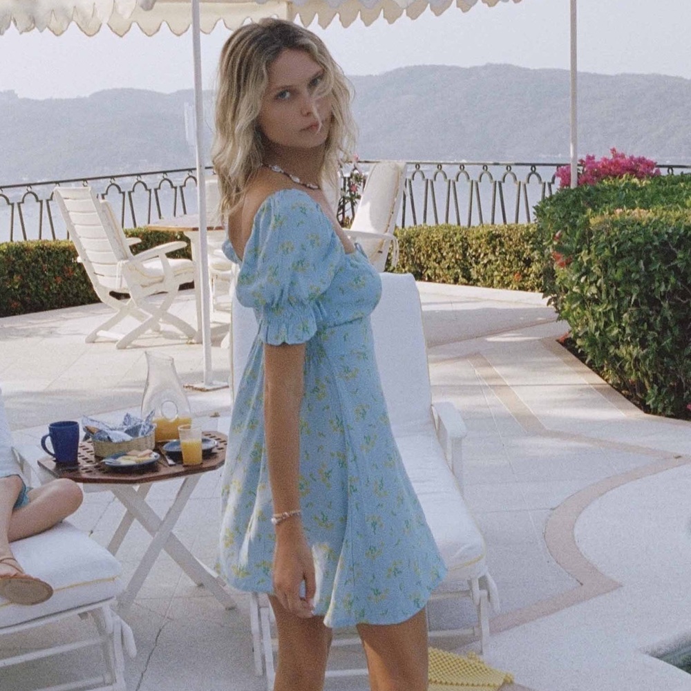 FAITHFULL THE BRAND Iris Floral Minidress size 4/S